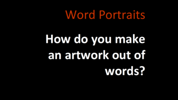 Skill-builder: Word Portraits Skill-builder: Word Portraits
