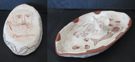 Paige Haire, Engraved clay vessel, Fall 2015