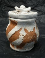 Kaitlyn Clow, engraved clay vessel, Spring 2017