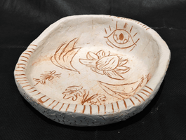 Meghan Macauley, engraved clay vessel, Fall 2017 Meghan Macauley, engraved clay vessel, Fall 2017