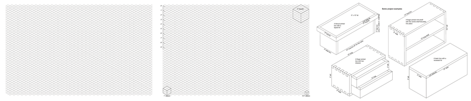 Isometric drawing sheets and box project examples