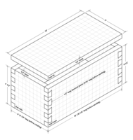 Isometric drawing of dovetail jointed box